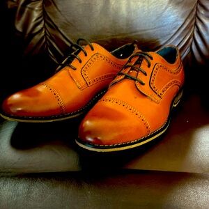 Bruno Marc Big Boys Dress Shoes, Size 6, Tan, New without tags or box